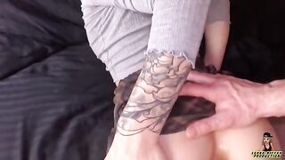 The guy played a trick on the beauty and made a mess in her panties