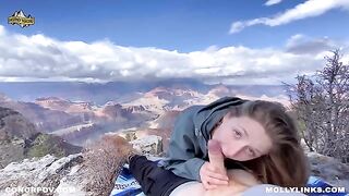 Epic hiking fucking with blonde amateur on cliff top