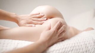 The man gently caressed her with his fingers, bringing relaxation and pleasure to the girl