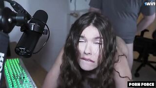 A streamer finally does something right and creates good content with a hot brunette