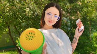 A cute girl got fucked in the forest, I guess