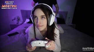 The game is over and the stepsister is getting a penis from her gamer brother