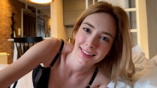 A small-breasted girl was fucked in the morning by her boyfriend