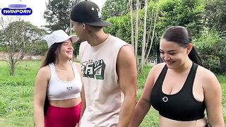 Two girlfriends have sex with a stranger in the park for money, an intense encounter