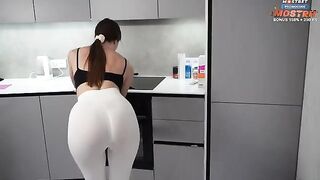 A cleaning lady polished the cock of a lazy owner