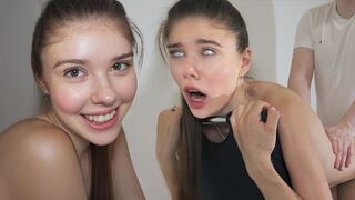 Babe lets her lover cum in her mouth and on her body