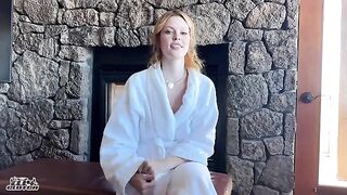 Redhead bridesmaid gets locked out of the hotel room before the wedding