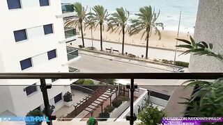 A couple fucked on the balcony, right in front of passers-by