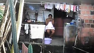 A black girl did not know about the hidden phone camera