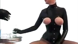 Latex lesbians have not fucked for a long time, so they did it again