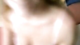 Girl with glasses made a blowjob at home for him