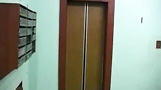 The sister got a little thirsty and started to suck her brother’s dick on the balcony