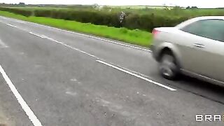 A juicy beauty gets fucked by a guy on a haystack