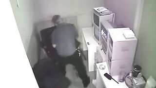 A secret camera captured intimate moments in the office