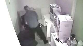 A secret camera captured intimate moments in the office
