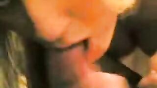 A guy received a blowjob from his girlfriend in a steamy homemade scene