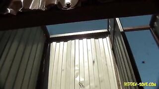 The girl was caught on a camera in a beach cabin