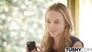 Man fucked in his ass hole two hot students in threesome