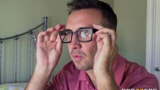 The guy tore off red underwear from a sexy girl and fucked her