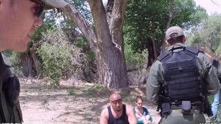 A mature woman fucks with a young soldier in the bedroom
