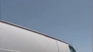 The girl was fucked in the car by two guys