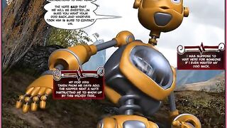 Robots get wild in this adult comic book scene