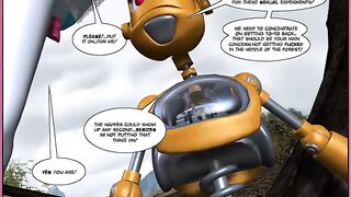 Robots get wild in this adult comic book scene