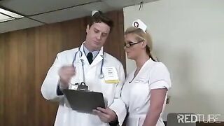 The doctor fucks a cute little nurse in his office
