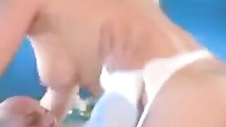 Hard sex with a girl in white stockings
