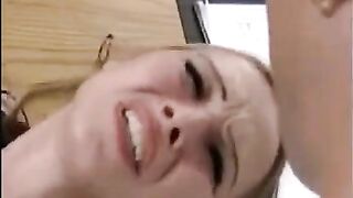 Girl has sex with a guy while playing with her hand