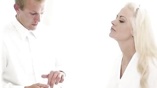The newlyweds do not waste time and have sex straight away