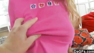 Sweet young Russian babe masturbating in her panties