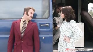 The TV presenter got fucked by her colleague on the couch