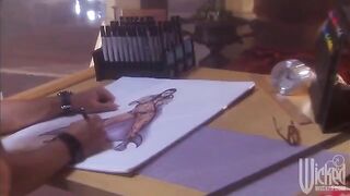 A beautiful woman shows her boyfriend her big gorgeous tits
