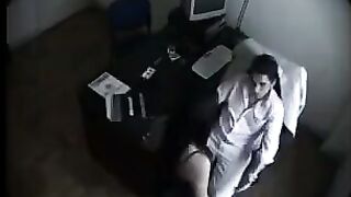 Spy camera in massage cabin - secret filming