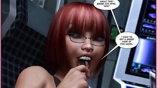 Comic porn with monsters - a man fucked by a green-skinned woman