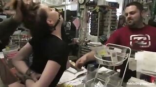 Rough sex in the shop with a pretty girl