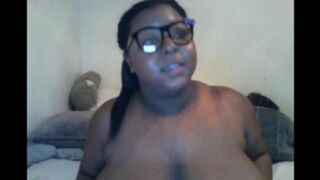 The black woman ended the broadcast with her big natural tits