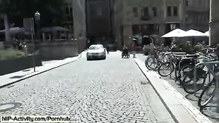 I showed my shaved pussy to all passers-by