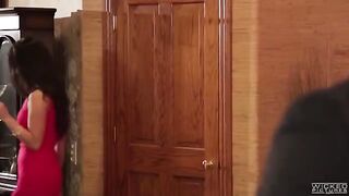 Two sisters give a blowjob to their friend in the bathroom