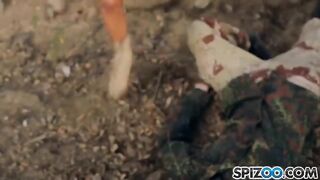 Man fucked two blondies in the abandoned warehouse