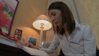 Naughty Russian Alena teaches anal by shaking her big ass