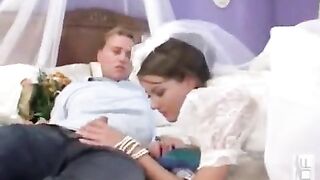 A sexy bride has a group sex party in a special intimate setting