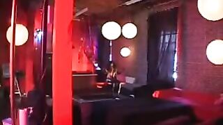 A beautiful black woman in a latex suit saddled a member with intense passion