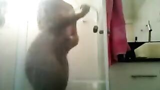 It was hard to fit the big ass in the frame for a shower scene