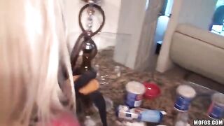 The couple has fun at home in this steamy POV scene