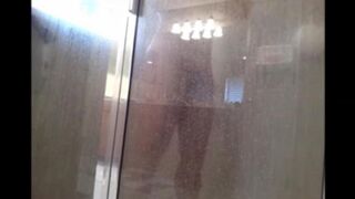 The guy washed his body in the shower and…