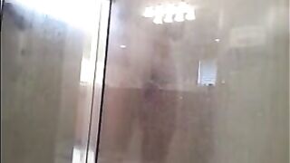 The guy washed his body in the shower and…