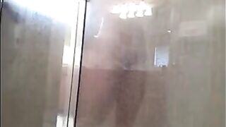 The guy washed his body in the shower and…