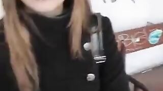 A girl is not shy to do blowjob in public place